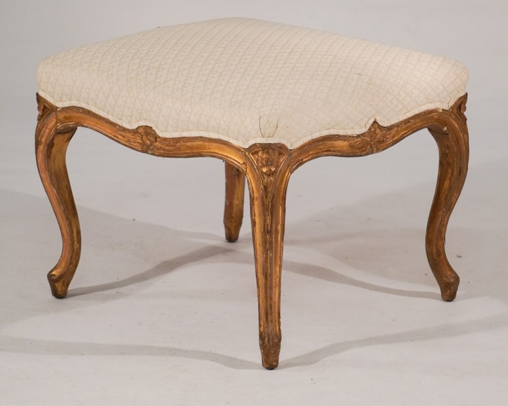 Fine Antique French Carved & Gilded Footstool (1 of 3)