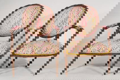 Charming Pair Antique French Carved Side Chairs