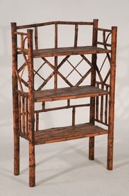 Handsome Aesthetic Movement Bamboo Book or Display Shelf