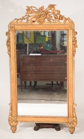 Very Fine Antique Continental Carved & Gilt Looking Glass