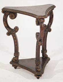 Very Handsome European Carved & Polychrome Side Table