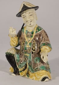 Antique Chinese Famille Verte Porcelain Figure
