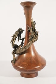 Antique Japanese Bronze Meiji Urn With Dragon