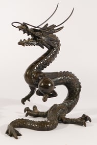 Japanese School Bronze Dragon Figure