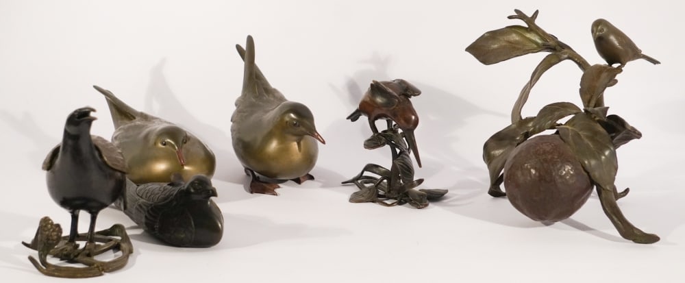 Antique Japanese Meiji Period Bronze Bird Figures (1 of 4)