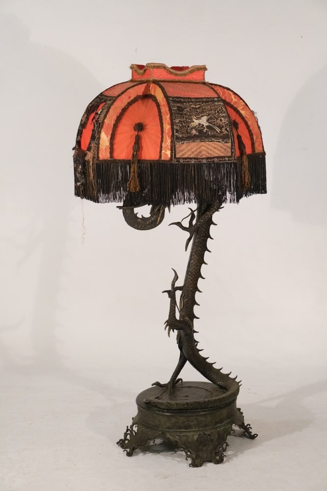Antique Japanese Meiji Bronze Dragon Floor Lamp (1 of 20)