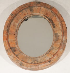 Charming Designer Oval Wood Looking Glass