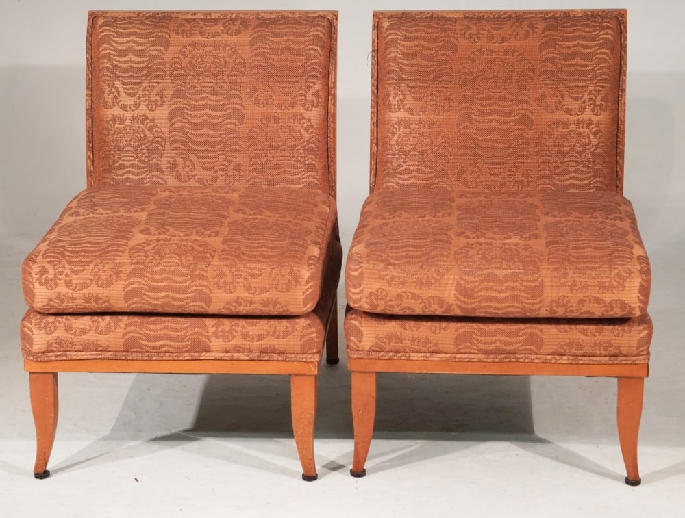Pair Designer Custom Upholstered Easy Chairs (1 of 2)