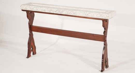 Frank Hall Custom Crafted Marble Top Adam & Eve Table