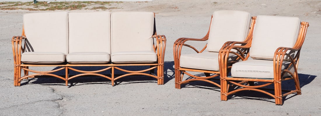 Set Mid Century Deco Bamboo Rattan Furniture (1 of 3)