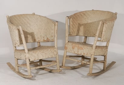 Fine Pair Backcountry Adirondack Rocking Chairs