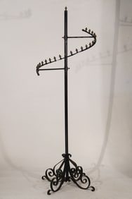 Art Deco Iron & Brass Coat Stand or Clothes Hanger