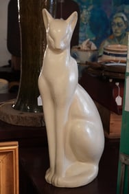 Mid Century Deco Sculpture of Seated Cat