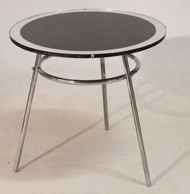 Mid Century Chrome & Mirrored Side Table