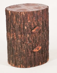 Exceptional & Striking Arts & Crafts Tree Trunk Side Cabinet or Chest