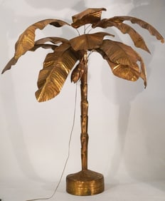Mid Century Palm Tree Form Brass Floor Lamp