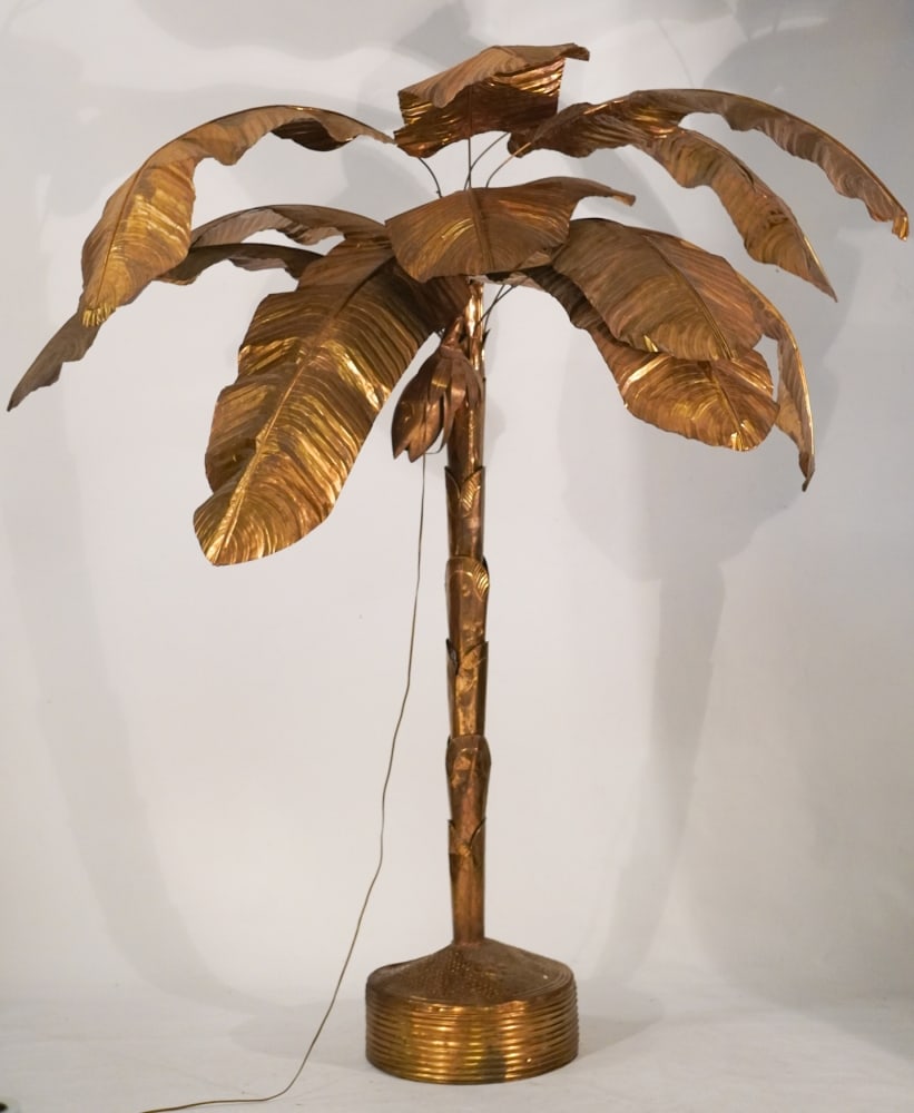 Mid Century Palm Tree Form Brass Floor Lamp (1 of 4)