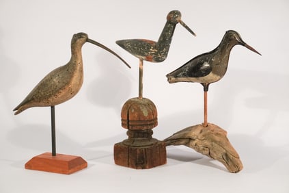 Antique Carved & Painted Shorebird Decoys