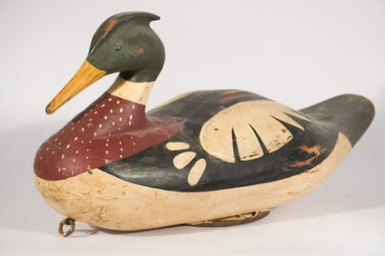 Handsome Vintage American Merganser Duck Decoy by John Paxon