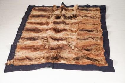 Vintage Custom Made Natural Raccoon Skin Rug