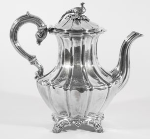 Excellent Antique English Silver Sporting Teapot