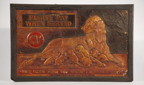 Period Vintage Beer Sign for Champagne Velvet Beer