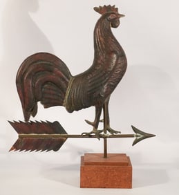 Antique Copper Rooster Weathervane