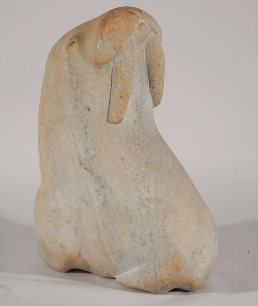 Fine Vintage Eskimo Carved Stone Walrus Sculpture (1 of 3)