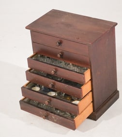 Large Collection Antique Salt Cellars Housed in Collectors Cabinet