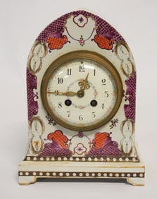 Excellent Antique Sampson French Porcelain Mantle Clock
