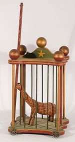 Vintage American Folk Art Carved Circus Pull Toy