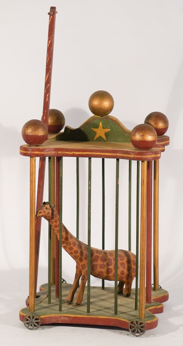 Vintage American Folk Art Carved Circus Pull Toy (1 of 3)
