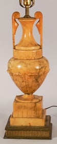 Fine Art Deco European Carved Alabaster Table Lamp