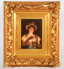 Excellent Antique KPM or Berlin Porcelain German Portrait Plaque