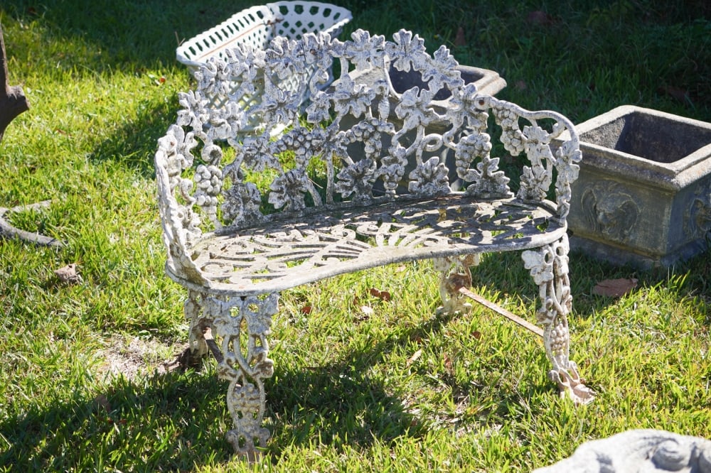 Charming Antique Aluminum Garden Settee (1 of 2)