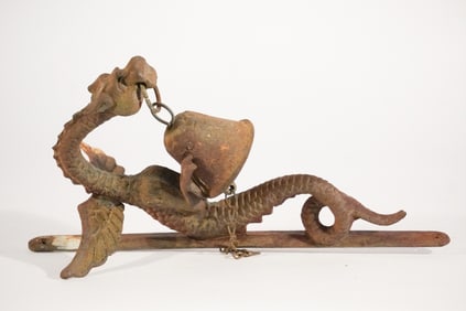 Vintage Cast Iron Wall Hanging Bell or Door Bell