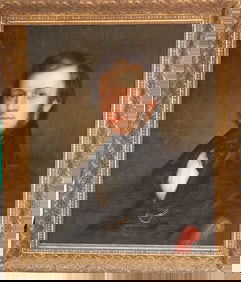 American or British School Portrait Stately Man