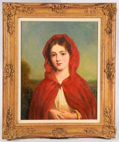 British or American School Portrait of Young Lady