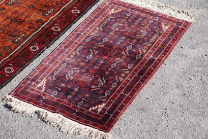 Two Vintage Hand Knotted Tribal Persian Carpets