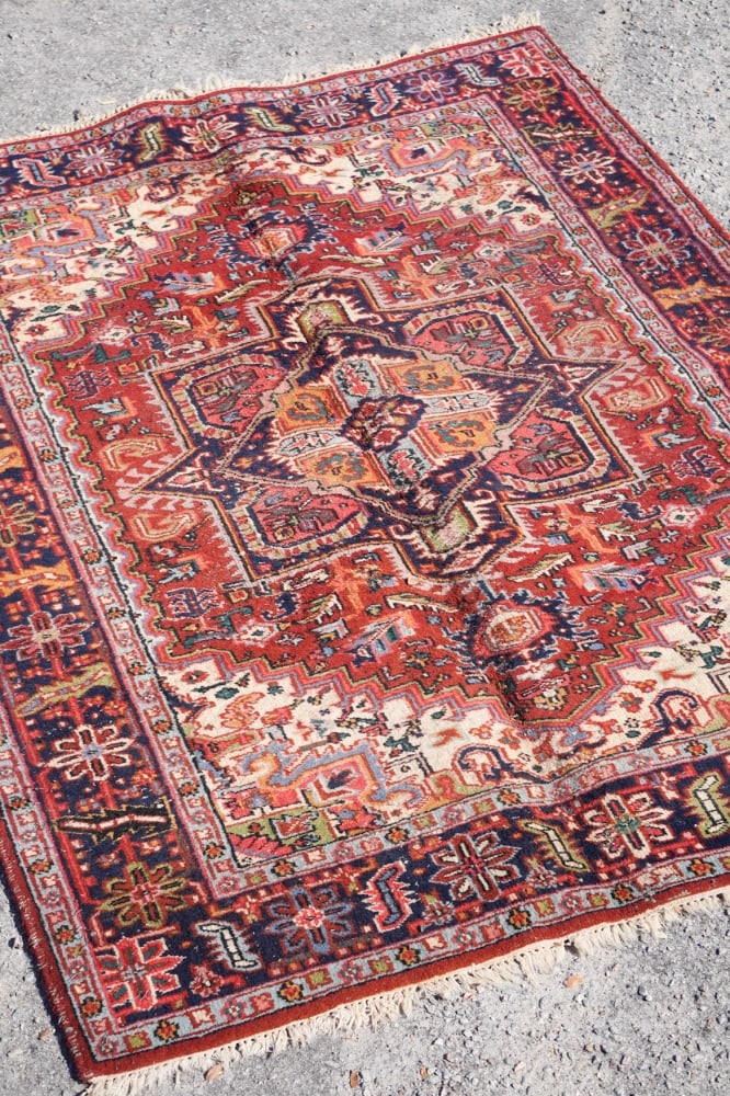 Vintage Persian Tribal Carpet: Mid 20th century. Having a nice rich color and weave. Nicely kept condition throughout. Sold from the collection of a Charleston, South Carolina gentleman. L96" W69"