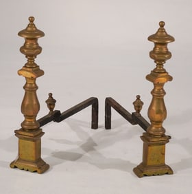 Excellent Pair Charleston, South Carolina Neoclassical Andirons