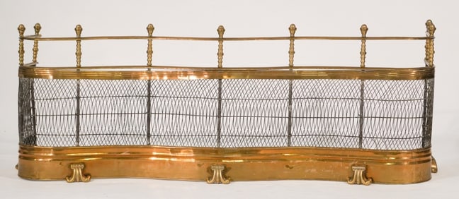English Regency Brass & Wire Fire Fender