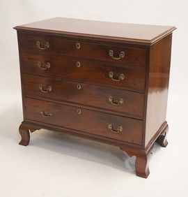 American Chippendale Figured Mahogany Chest (1 of 6)