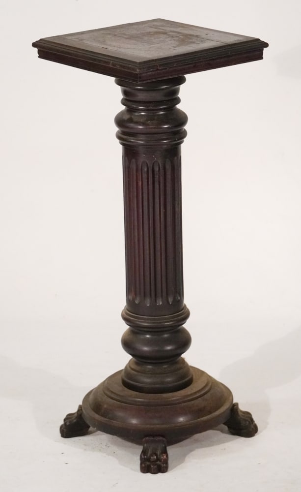 Classical Style Carved Mahogany Display Pedestal (1 of 2)