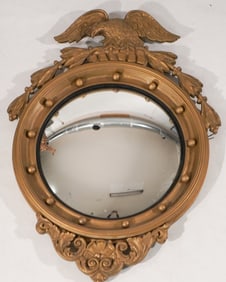 Handsome Federal Style Carved & Gilt Bullseye Mirror