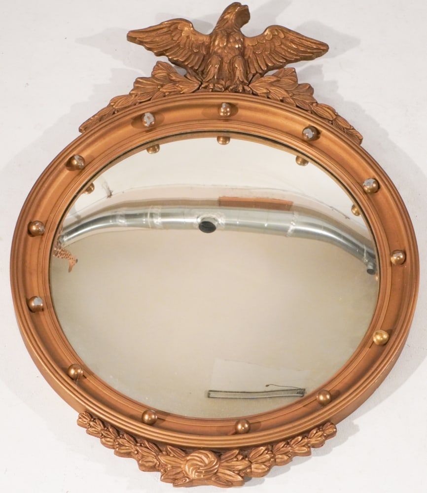 Handsome Federal Style Carved & Gilt Bullseye Mirror (1 of 3)