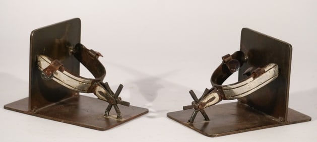 Pair Antique Western Hand Made Spur Book Ends