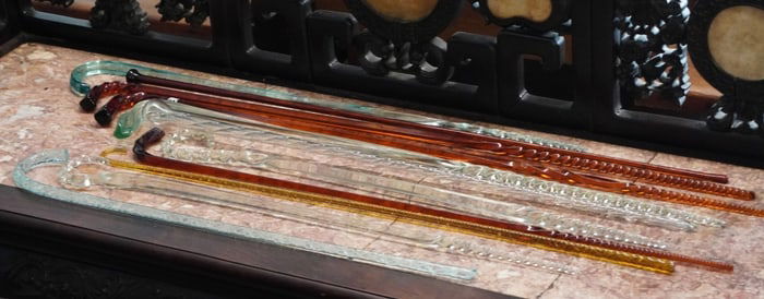 Excellent Collection Antique Blown Glass Parade or After Hours Canes