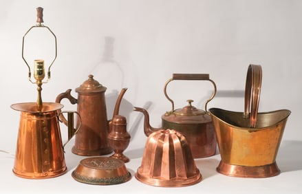Fine Collection of Antique Copper Cookware