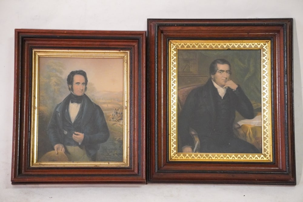 Two 19th Century Hand Colored Portraits of Gentlem (1 of 1)